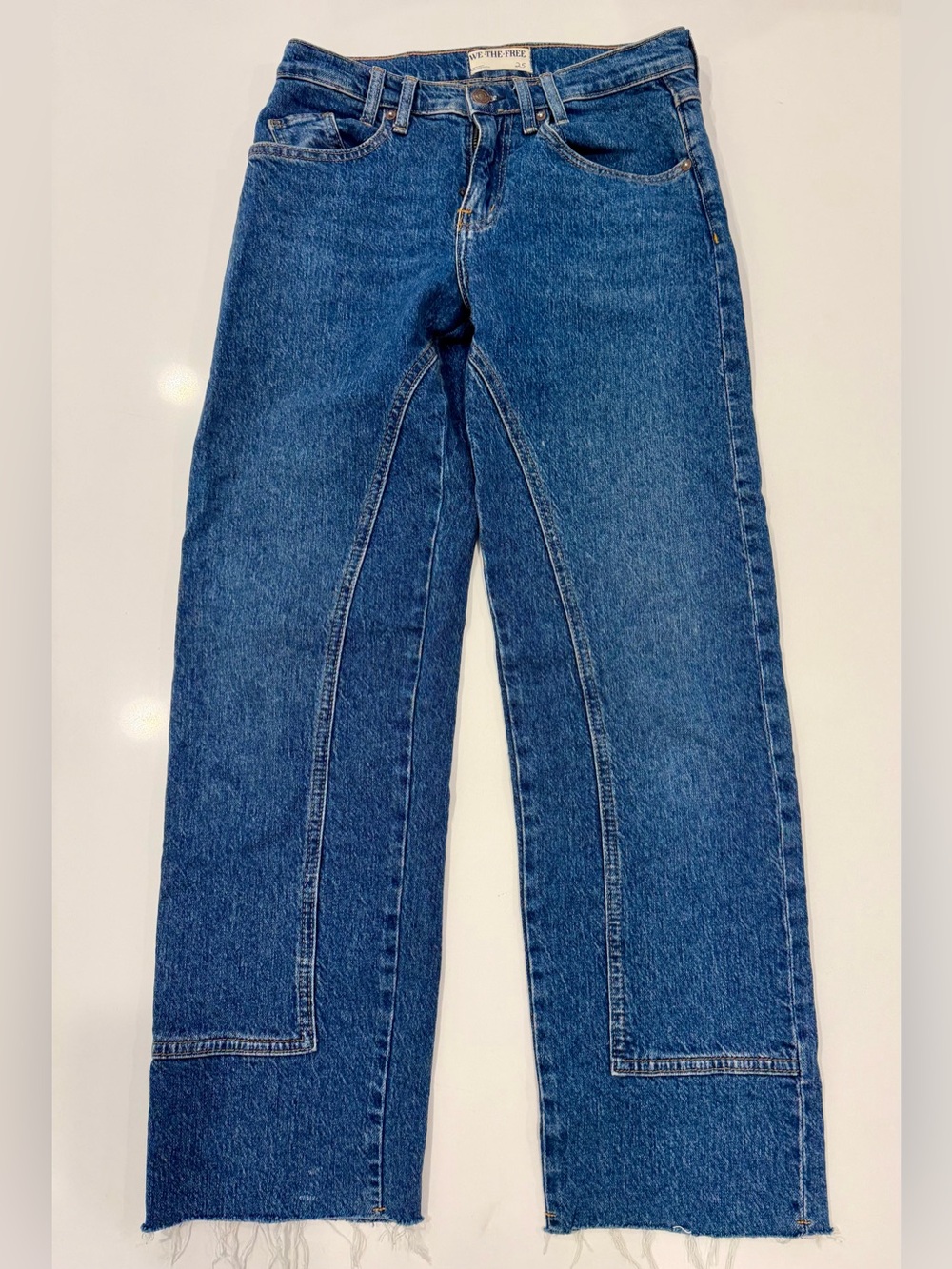 Women’s Free People Risk Taker High- Rise Straight Classic Blue Denim